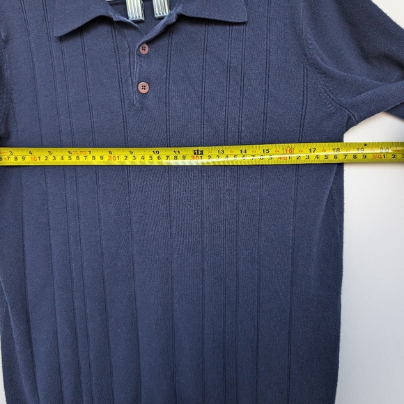 Oleg Cassini Silk Blend Navy Pullover Sweater  Collar Sz M - Picture 15 of 15